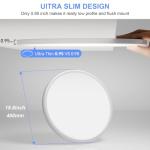 hunhun 16 Inch Dimmable LED Flush Mount Ceiling Light 4800LM Round Light Fixture 5 Color Temperature Selectable Super Slim Large Flat Ceiling Lamp for Living Dining Room White