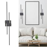 DEYNITE Black Wall Sconces Modern LED Bathroom Vanity Linear Wall Lamp 3000K Warm Light for Living Room Indoor Wall Lighting for Bedroom Living Room Hallway Stairway
