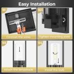 CINOTON Black Wall Sconces Set of 2, 15" Matte Black Wall Mounted Lamp, Hardwired Wall Sconces Vintage Vanity Light Fixtures with Clear Glass, Wall Lights for Living Room, Hallway, Bedroom, Bathroom