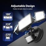 Onforu 65W LED Security Lights Motion Sensor Light Outdoor, 6500LM, 6500K, IP65 Waterproof, Flood Light Outdoor Motion Detector with Adjustable 3 Head, Hardwired Wall Light for Entryway, Yard, Garage