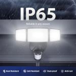 Onforu 65W LED Security Lights Motion Sensor Light Outdoor, 6500LM, 6500K, IP65 Waterproof, Flood Light Outdoor Motion Detector with Adjustable 3 Head, Hardwired Wall Light for Entryway, Yard, Garage