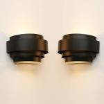 LightInTheBox Modern Wall Light, Black Indoor Wall Light Metal Wall Sconce for Home Theater, Staircase, Basement, Bedroom (2PCS)