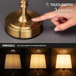 O’Bright Seraph Mini – Cordless LED Table Lamp with Dimmer, Built-in Rechargeable Battery, 3-Level Brightness, Patio Table Lamp, Bedside Night Lamp, Ambient Light for Restaurant, Antique Brass