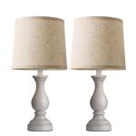 Seealle Farmhouse Table Lamps Set of 2 - Rustic Bedroom Lamps for Living Room, 22" Boho Bedside Lamp for Night Stands End Table Office Desk Lamp Nightstand Clearance Decorating with Linen Shades