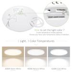 4 Pack LED Flush Mount Ceiling Light, 24W Ultra Thin Round White 3000k/4000k/6500k 3 Color Temperatures Adjusted 12 Inch Modern Ceiling Lights for Bedroom Bathroom Kitchen (4)