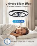 CubiCubi Modern Ceiling Fans, 20 Inch Black Ceiling Fan with Lights and Remote Control, APP, LED Fandelier with 3CCT and 6 Wind Speeds, Low Profile Ceiling Fans with Lights for Bedroom, Office