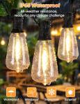 Brightever 120FT LED Outdoor String Lights with Remote, Patio Lights Outdoor Waterproof with 36+2 Shatterproof ST38 LED Bulbs, Dimmable Outside Hanging Light for Porch, Garden, Backyard, Cafe, 2700K