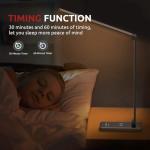 JOSTIC LED Desk Lamp with Wireless Charger, USB Charging Port, 10 Brightness, 5 Color Modes, Desk Lamps for Home Office, Dimmable Table Lamp Eye Caring Reading Light, Touch Control, Auto Timer, Black