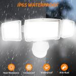 HGGH Motion Sensor Outdoor Lights – Flood Lights Outdoor Security Light, LED Floodlights IP65 Waterproof 6500K 60W 6200LM with 3 Adjustable Heads, Exterior Light for House, Backyard, Porch