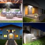 HGGH Motion Sensor Outdoor Lights – Flood Lights Outdoor Security Light, LED Floodlights IP65 Waterproof 6500K 60W 6200LM with 3 Adjustable Heads, Exterior Light for House, Backyard, Porch