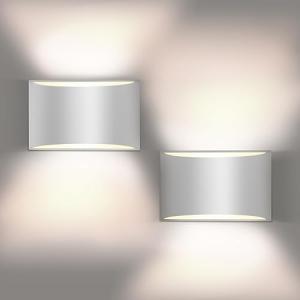 REIKOT Wall Sconces Set of Two | Modern LED Indoor Wall Lights,Up and Down Wall Mount Light,Aluminum,Hardwired,Dimmable, Warm White 3000K, 1400Lm