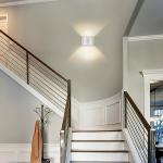 REIKOT Wall Sconces Set of Two | Modern LED Indoor Wall Lights,Up and Down Wall Mount Light,Aluminum,Hardwired,Dimmable, Warm White 3000K, 1400Lm