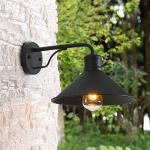 VICTOGATE 2 Pack Outdoor Wall Lights Wall Mount for House, Porch Light Fixtures, Matte Black Modern Farmhouse Wall Sconce, Classic Barn Lights Outdoor & Indoor-E26 Socket