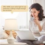 GyroVu Table Lamp Set of 2, 18.63” Ceramic Table Lamp Classic Beside Lamps Nightstand Lamp Modern Lamp for Living Room, Bedroom & Office Rocker Swtich Cream-LED Bulbs Included