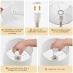 GyroVu Table Lamp Set of 2, 18.63” Ceramic Table Lamp Classic Beside Lamps Nightstand Lamp Modern Lamp for Living Room, Bedroom & Office Rocker Swtich Cream-LED Bulbs Included