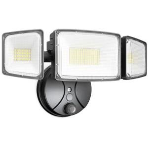 Onforu 100w Dusk to Dawn Outdoor Lighting,11000LM Led Outdoor Light from Dusk Till Dawn,Super Bright Flood Light,IP66 Waterproof Exterior Security Floodlight Fixture,3 Heads Photocell for Garage,Yard