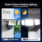 Onforu 100w Dusk to Dawn Outdoor Lighting,11000LM Led Outdoor Light from Dusk Till Dawn,Super Bright Flood Light,IP66 Waterproof Exterior Security Floodlight Fixture,3 Heads Photocell for Garage,Yard