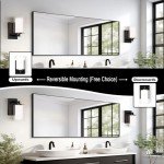 Wall Sconces Set of 2 Modern Vanity Lights with Double Clear Glass Shade Matte Black Indoor Farmhouse Wall Lights for Bathroom Living Room Bedroom Hallway Bulb E26 Base (Bulbs Not Included)