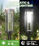 BITPOTT Bright Solar Pathway Lights Outdoor, 8 Pack Solar Garden Lights for Outside Waterproof IP65, Auto On/Off Outdoor Light for Yard Garden Lawn Walkway Driveway Landscape Lighting