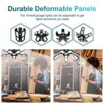 Nexillumi 2-Pack Led Garage Light 180W, 36000LM Garage Lights Ceiling LED with E26/E27 Medium Base, 6000K Deformable LED Shop Lights with 10+1 Adjustable Panels for Garage, Workshop, Attic, Basemen