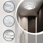 CANEOE Small Ceiling Light, Square Modern LED Ceiling Light Fxitures, Cool White Hallway Light Fixture Ceiling for Bedroom Kitchen Living Room Study Asile Lamp Corridor Lights (White)