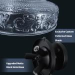 Daunton Semi Flush Mount Ceiling Light Fixture, Vintage Matte Black 3-Light Fixture with Etched Crystal Glass Shade for Kitchen,Hallway, Entryway, Bedroom (No E12 Bulbs Included)