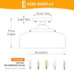 Daunton Semi Flush Mount Ceiling Light Fixture, Vintage Matte Black 3-Light Fixture with Etched Crystal Glass Shade for Kitchen,Hallway, Entryway, Bedroom (No E12 Bulbs Included)