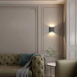 ilucezzo Wall Lights for Bedroom Up and Down Indoor Wall Light, Outdoor Wall Sconces LED Dimmable, 7.8 Inch Modern Porch Light, IP65 Waterproof Wall Lamp for Yard,120-277V,15.5W 3000K CRI90+ (Black)