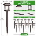 Benany Solar Pathway Lights Outdoor, 12 Pack Upgraded LED Waterproof Solar Outdoor Lights, Outside Driveway Garden Landscape Walkway Path Yard Lawn Decor