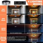 Yolsunes 12IN Motion Sensor LED Ceiling Light, Modern Flush Mount Ceiling Light Fixtures, 3CCT 3000-5000K Dusk to Dawn Motion Sensor Outdoor Lights Waterproof for Porch Entryway Garage, Black