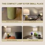 G-SAFAVA 20.25" Small Single Table Lamp for Bedroom Modern Ceramic Nightstand Lamp Farmhouse Bedside Lamp Boho Living Room End Side Table Lamp, Green