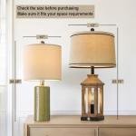 G-SAFAVA 20.25" Small Single Table Lamp for Bedroom Modern Ceramic Nightstand Lamp Farmhouse Bedside Lamp Boho Living Room End Side Table Lamp, Green