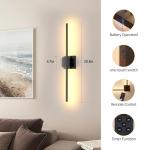 Battery Operated Wall Sconces Set of 2, 𝐔𝐩𝐠𝐫𝐚𝐝𝐞𝐝 12000mAh Rotatable Picture Lights with Remote Control, Dimmable 3000-6500K LED Rechargeable Wall Lights for Living Room Bedroom Mirror, 28.3In