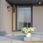 GLOBE Electric 44176 1-Light Outdoor/Indoor Wall Sconce, Matte Black Finish, Clear Glass Shade, Weather-Resistant Modern Exterior Light