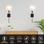 Wall Lights Battery Operated Wall Sconces Set Of 2,Black Rechargeable Wall Light With Wireless Remote Dimmable,12 Colors Modes Cordless Battery Sconce Indoor Wall lamp for Bedroom Living Room Hallway