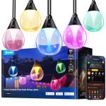 Govee Outdoor Clear Bulb String Lights, 96ft RGBWIC Outdoor Lights with 30 Dimmable Warm White LED Bulbs, 111 Scene Modes for Patio, Backyard, IP67 Waterproof, Works with Alexa, Google & Matter