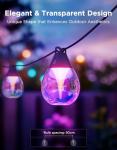 Govee Outdoor Clear Bulb String Lights, 96ft RGBWIC Outdoor Lights with 30 Dimmable Warm White LED Bulbs, 111 Scene Modes for Patio, Backyard, IP67 Waterproof, Works with Alexa, Google & Matter