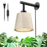 Bstrip Hanging Grow Lights for Indoor Plants, 25W Full Spectrum, 4H/9H/14H Timer, 3000K Wall-Mounted Decorative Plant Light with 9.8FT Power Cord, Ideal for Tall Plants, Flowers and Potted Trees