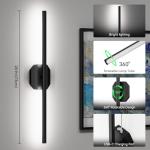 Battery Operated Wall Sconce Set of Two,Wireless Wall Sconces USB Rechargeable Wall Lights with Remote Control,3000K-6000K Dimmable for Bedroom,Background Wall,Living Room,Hallway,Wall Decor,28inch