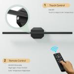 Battery Operated Wall Sconce Set of Two,Wireless Wall Sconces USB Rechargeable Wall Lights with Remote Control,3000K-6000K Dimmable for Bedroom,Background Wall,Living Room,Hallway,Wall Decor,28inch