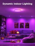 Govee Smart Ceiling Light 4300LM, RGBIC LED Ceiling Light Fixture Works with Matter, Flush Mount Light Fixture, DIY Colors, 2700K-6500K Dimmable for Bedroom, Living Room, 15 Inch, 1 Pack