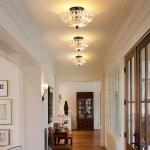 GloMuse Ceiling Lights Semi Flush Mount Ceiling Light Brown Glass Chandeliers Black Base Modern Lighting Light Fixture Suitable for Living Room Kitchen Bedroom Hallway (Bulb Not Included)