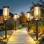 KOOPER Taller Solar Pathway Lights Outdoor, 8 Pack Upgraded Brighter Solar Garden Lights Solar Powered, Up To 15 Hours Outdoor Solar Lights for Yard Landscape Lighting Path Walkway Driveway Sidewalk