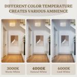 Vexagyle 13inch Semi Flush Mount Ceiling Light Fixture,3-Light Ceiling Mount Drum Light Fixture with Linen Shade,Modern Close to Ceiling Lamps for Living Room, Bedroom, Dining Room,Hallway