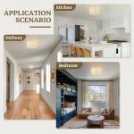 Vexagyle 13inch Semi Flush Mount Ceiling Light Fixture,3-Light Ceiling Mount Drum Light Fixture with Linen Shade,Modern Close to Ceiling Lamps for Living Room, Bedroom, Dining Room,Hallway