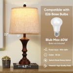 Retro Table Lamps Set of 2 Nightstand Lamp for Bedroom Vintage Rustic Table Lamps for Living Room Traditional Nightstand Bedside Lamps Bulb NOT Included