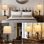 Retro Table Lamps Set of 2 Nightstand Lamp for Bedroom Vintage Rustic Table Lamps for Living Room Traditional Nightstand Bedside Lamps Bulb NOT Included