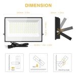 Onforu 100W Flood Lights Outdoor, 9000lm Bright LED Work Light with Plug, 6500K Daylight White LED Flood Lighting, IP66 Waterproof Security Lights Yard Lights for Yard Garage Stadium 2 Pack