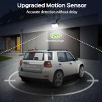 Adiding Solar Outdoor Lights, 202 LEDs Flood Lights with 16.4 ft Cable, Remote Control Solar Motion Sensor Outdoor Lights, 3 Modes Solar Powered Security Lights for Outside Patio, Yard, Garage, 2 Pack