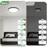 zemty 4Pack LED Flush Mount Ceiling Light, 12Inch 24W Dimmable Ceiling Lights Fixture, 5 Color Temperatures (3000K-6500K) Black Round Ceiling Lamp for Bedroom, Kitchen, Hallway,Bathroom